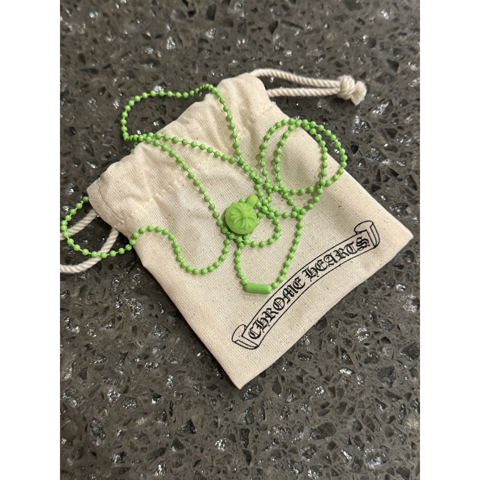 Chrome Hearts Crossball Charm Necklace Green Rare Brand New Ships Now Ch